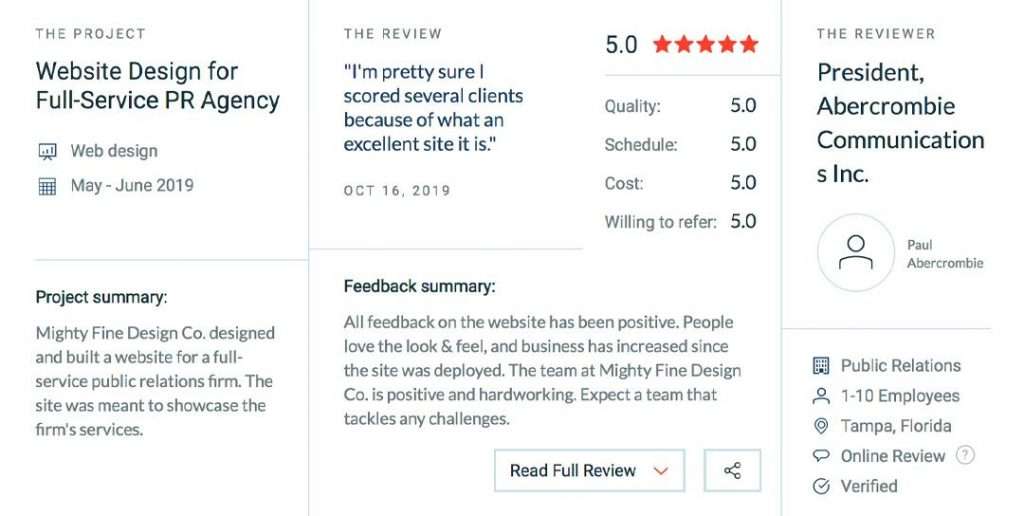 Recent review from one of our customers