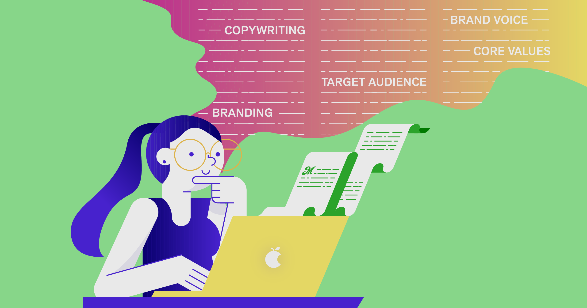 Copywriter at computer