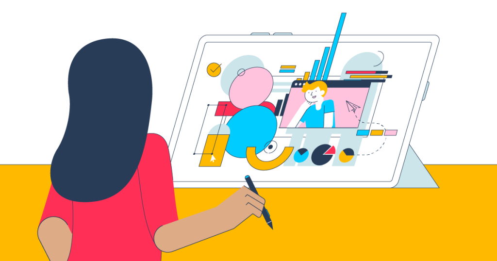Graphic designer working on ideas