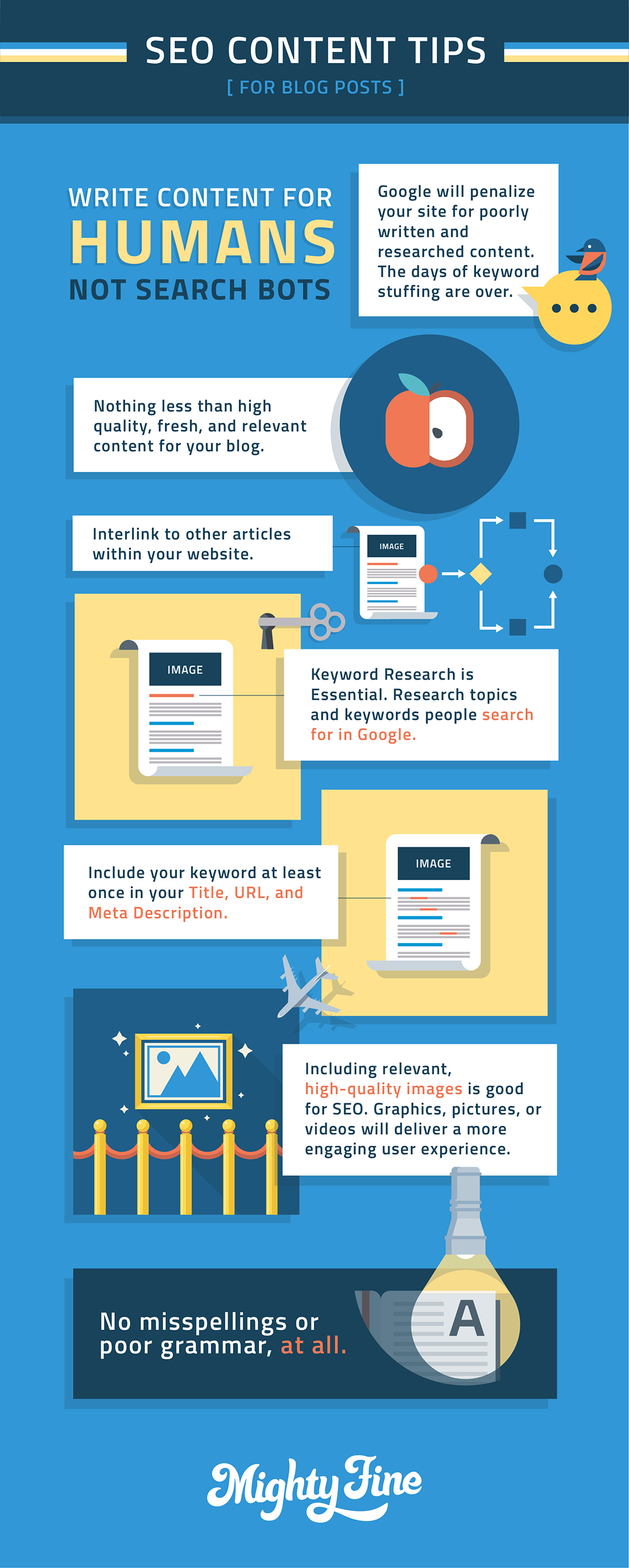seo content tips infographic