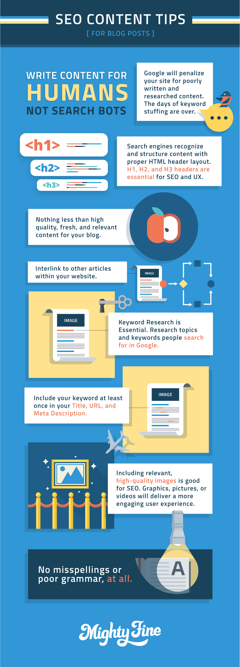 SEO Content writing tips infographic