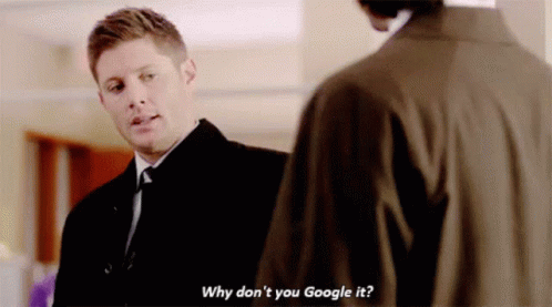 Man with text: Why don't you google it?