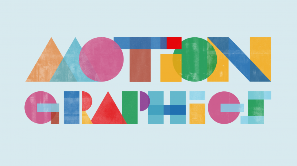motion graphics spelled out in shapes.