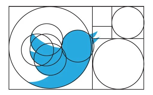 Twitter logo with a Golden Ratio Overlay