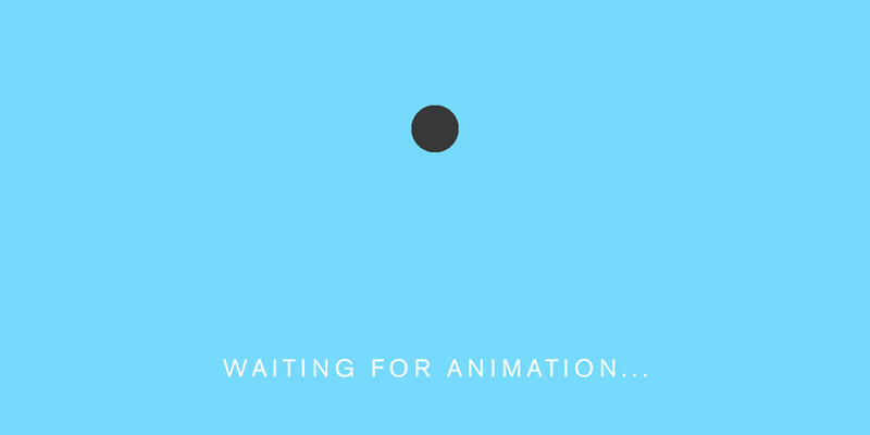 animated gif of spinning circle icon with text: waiting for animation