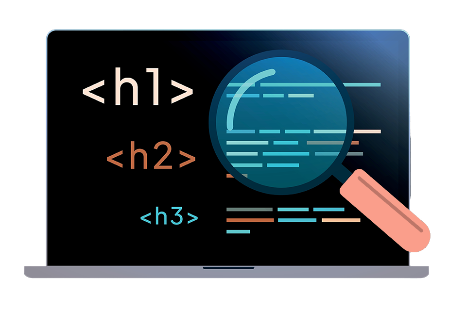 Laptop monitor with H1, H2 and H3 diagram